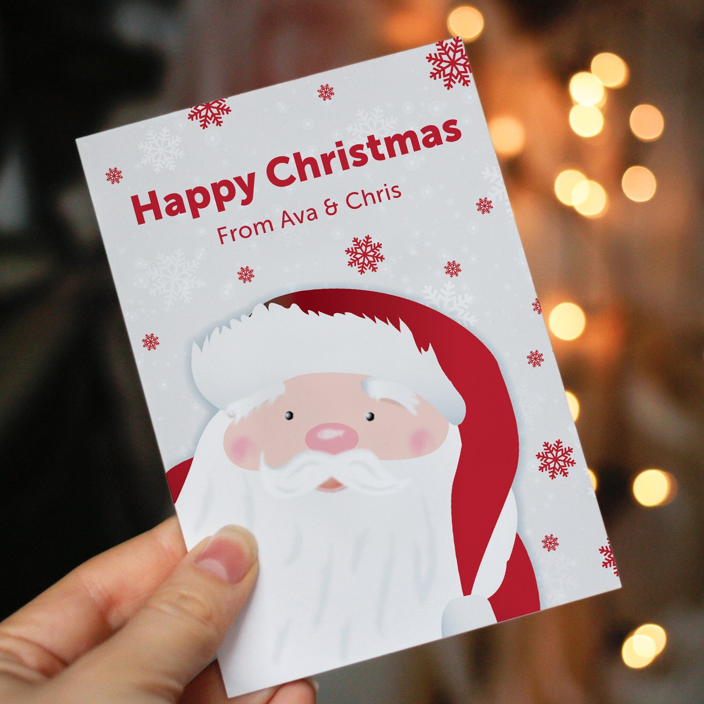 Personalised Pack of 10 Christmas Cards - Santa - MK&JD Gifts