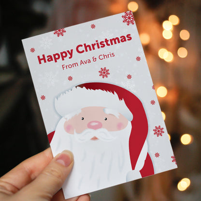 Personalised Pack of 10 Christmas Cards - Santa - MK&JD Gifts