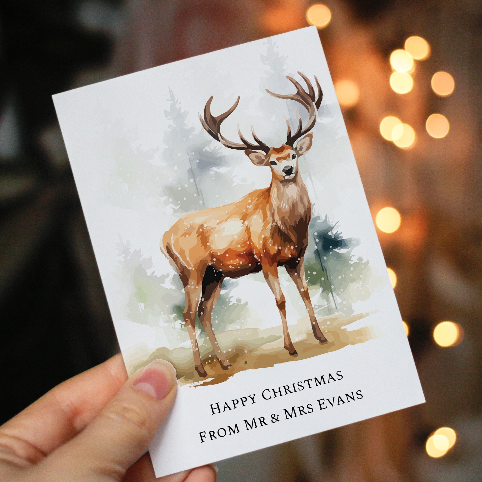 Personalised Pack of 10 Christmas Cards - Stag - MK&JD Gifts