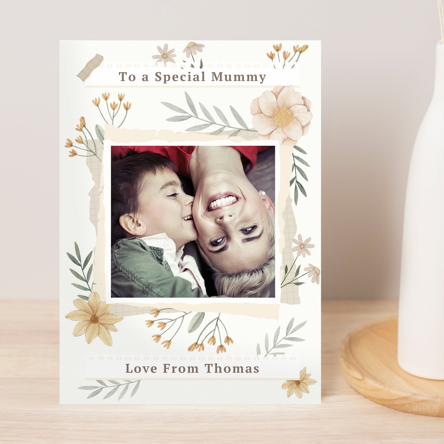 Personalised Wild Flowers Photo Upload Card - MK&JD Gifts