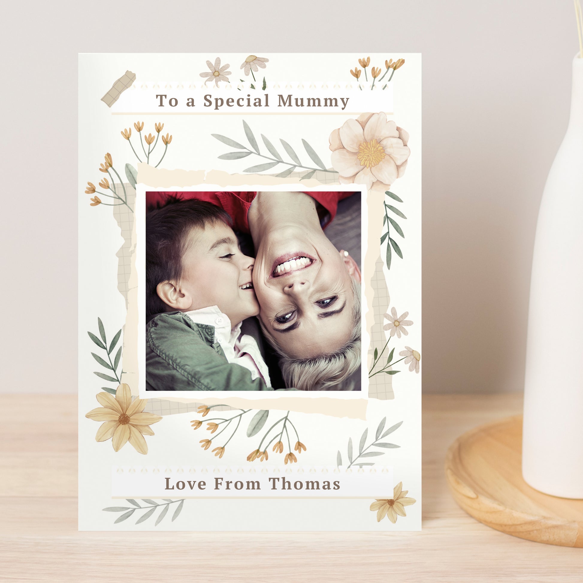 Personalised Wild Flowers Photo Upload Card - MK&JD Gifts