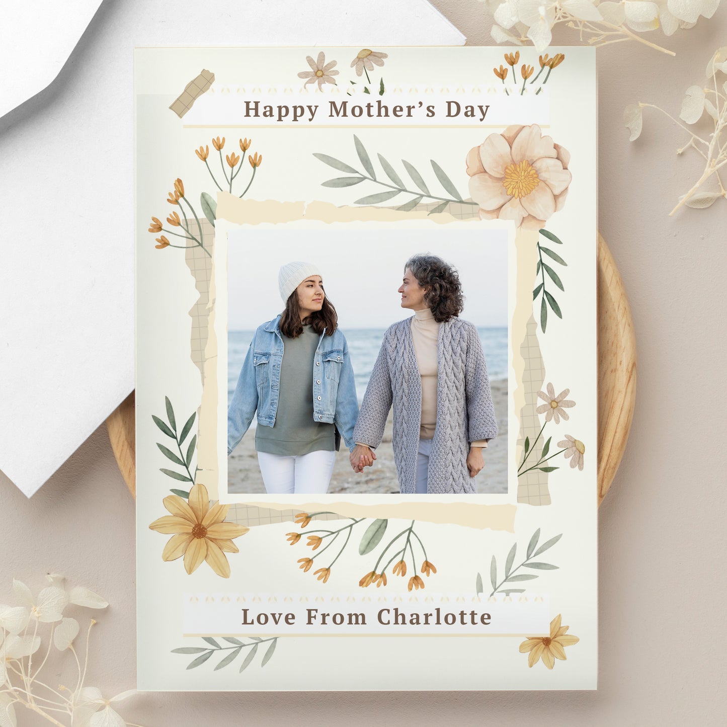 Personalised Wild Flowers Photo Upload Card - MK&JD Gifts
