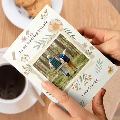 Personalised Wild Flowers Photo Upload Card - MK&JD Gifts