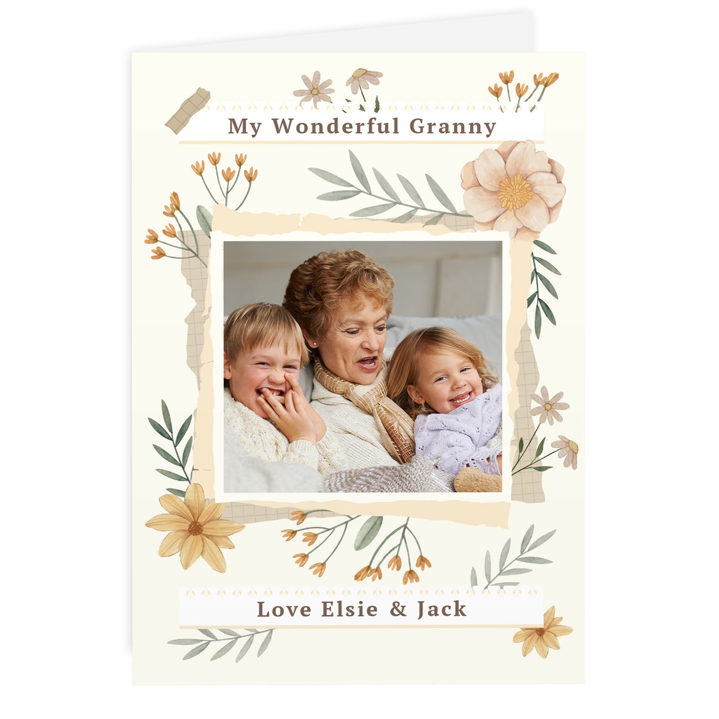 Personalised Wild Flowers Photo Upload Card