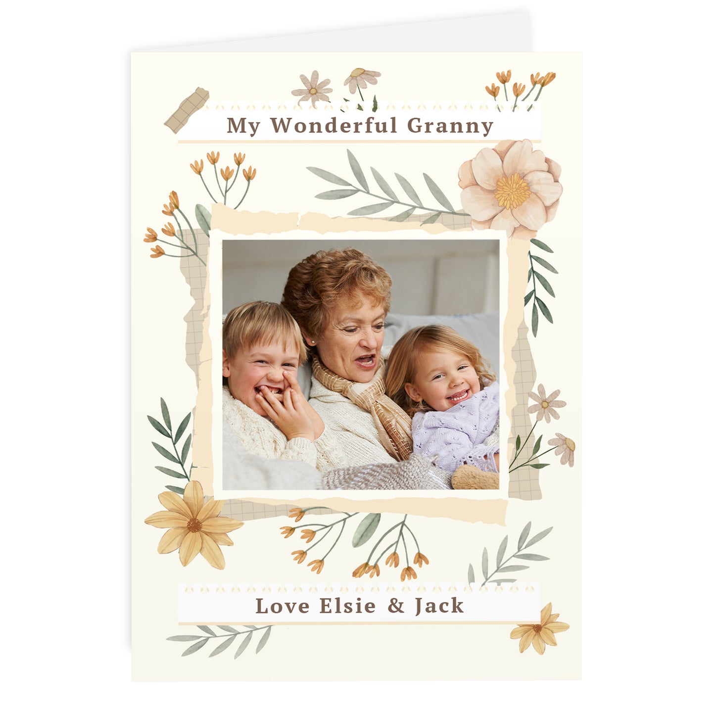 Personalised Wild Flowers Photo Upload Card - MK&JD Gifts