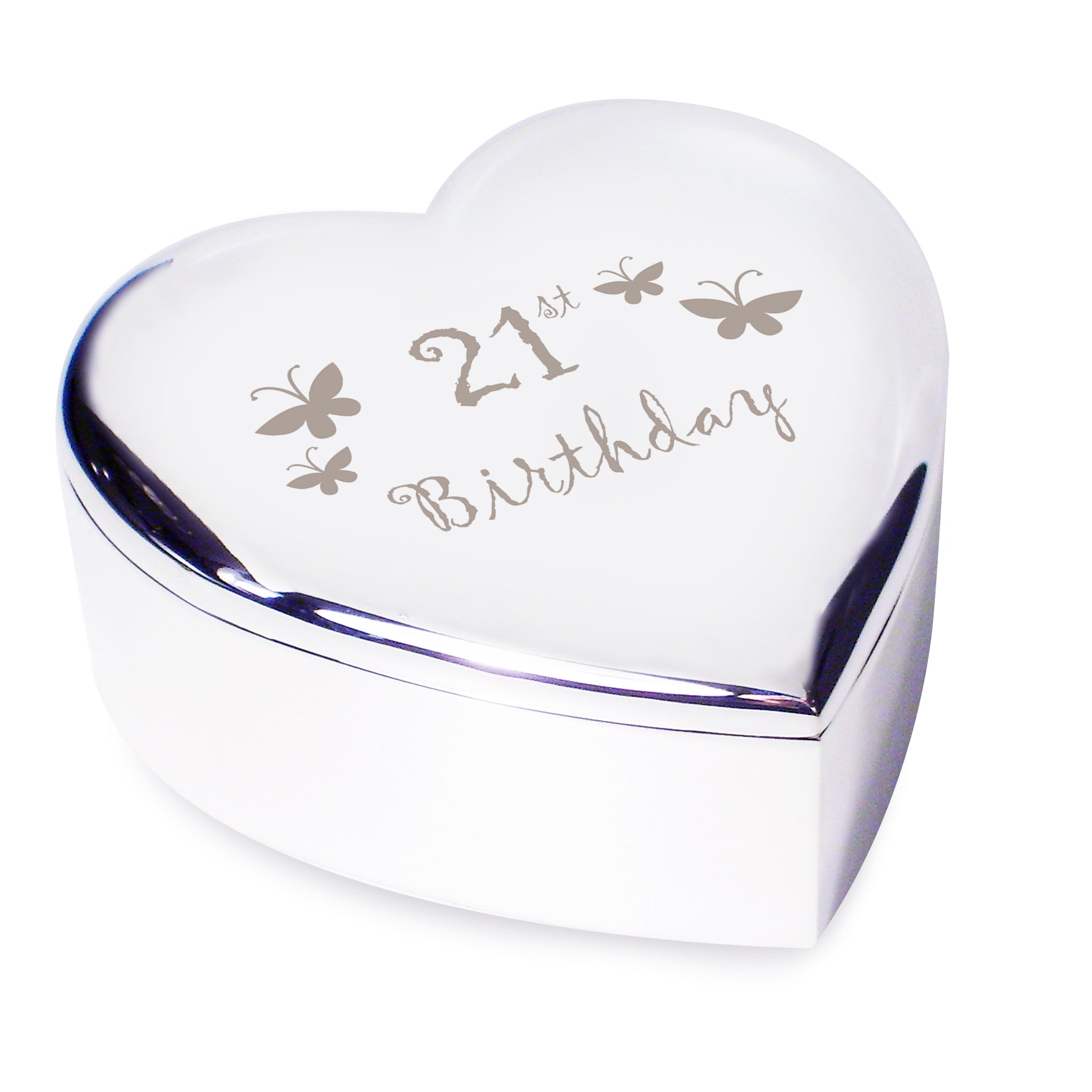 21st Butterflies Heart Trinket Box - MK&JD Gifts
