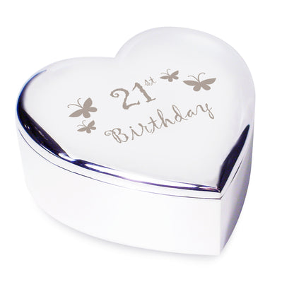 21st Butterflies Heart Trinket Box - MK&JD Gifts