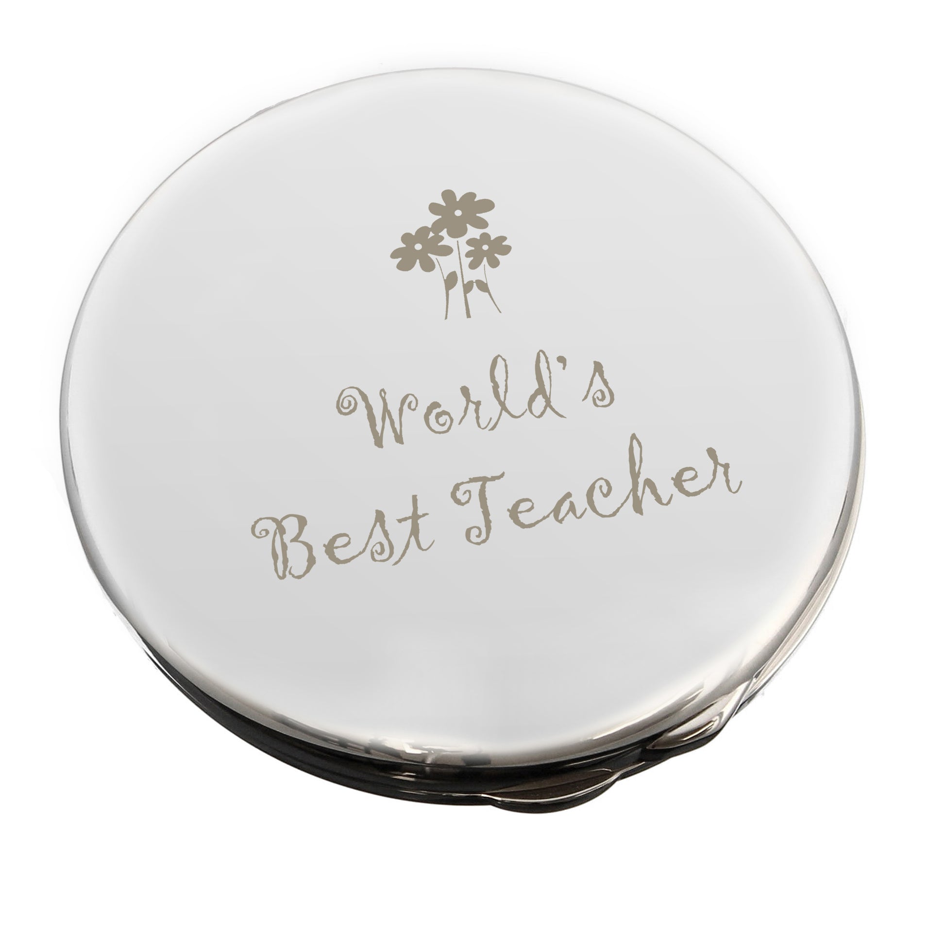 Worlds Best Teacher Round Compact Mirror - MK&JD Gifts