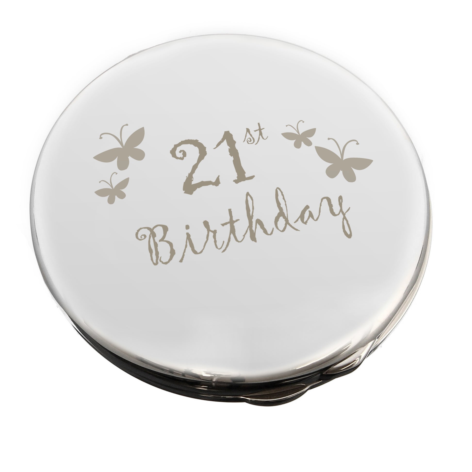 21st Butterfly Round Compact Mirror - MK&JD Gifts