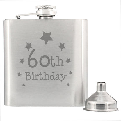 60th Birthday Hip Flask - MK&JD Gifts