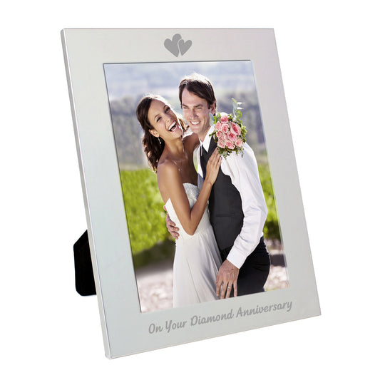 Silver 5x7 Diamond Anniversary Photo Frame