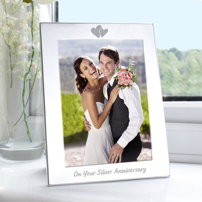 Silver 5x7 Silver Anniversary Photo Frame - MK&JD Gifts