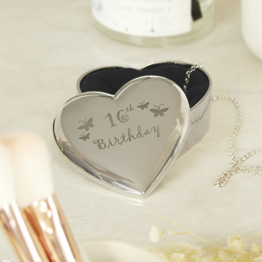 16th Butterflies Heart Trinket Box - MK&JD Gifts
