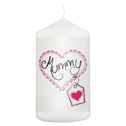 Mummy Heart Stitch Pillar Candle - MK&JD Gifts