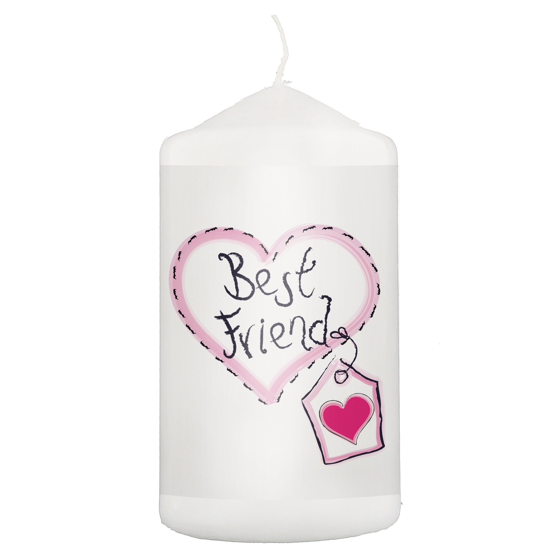 Best Friend Heart Stitch Pillar Candle - MK&JD Gifts