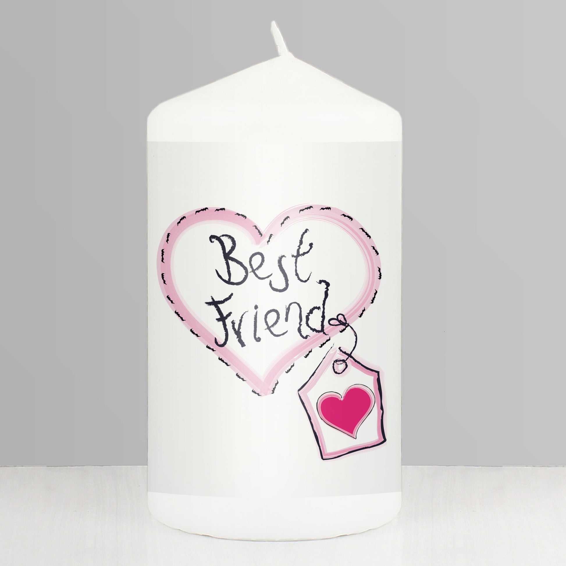 Best Friend Heart Stitch Pillar Candle - MK&JD Gifts