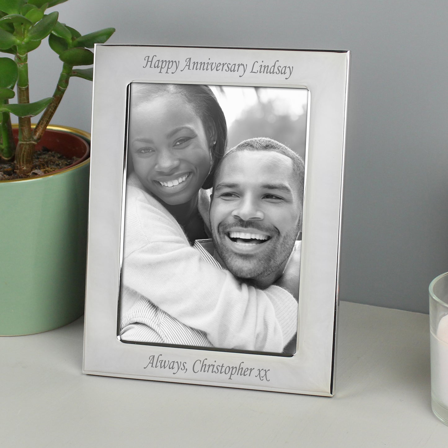 Personalised Silver Plated 6x4 Photo Frame - MK&JD Gifts