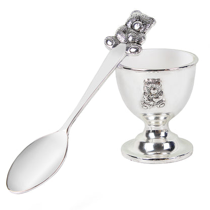 Personalised Silver Egg Cup & Spoon - MK&JD Gifts