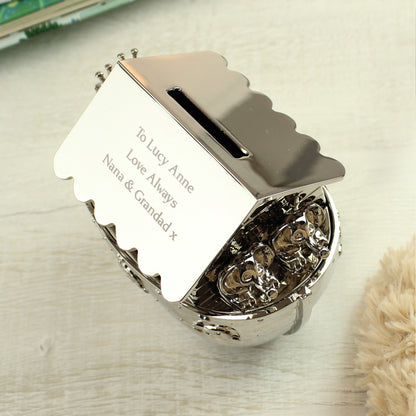 Personalised Silver Noahs Ark Money Box - MK&JD Gifts