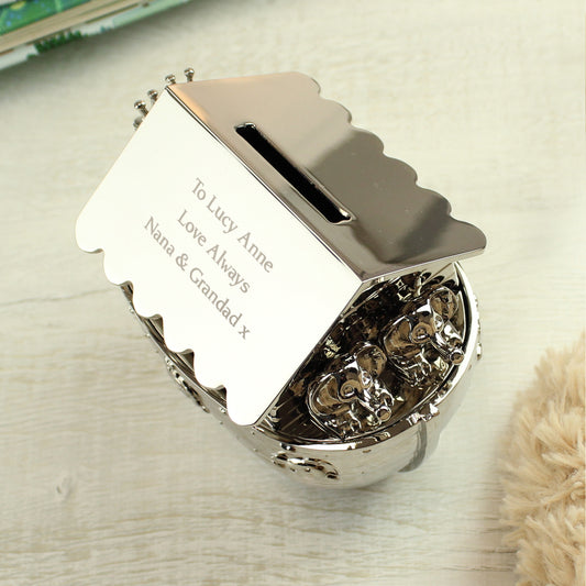 Personalised Silver Noahs Ark Money Box - MK&JD Gifts