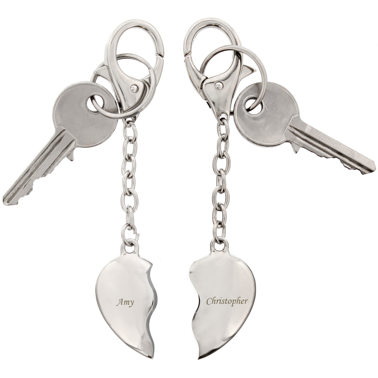 Personalised Two Hearts Keyring - MK&JD Gifts