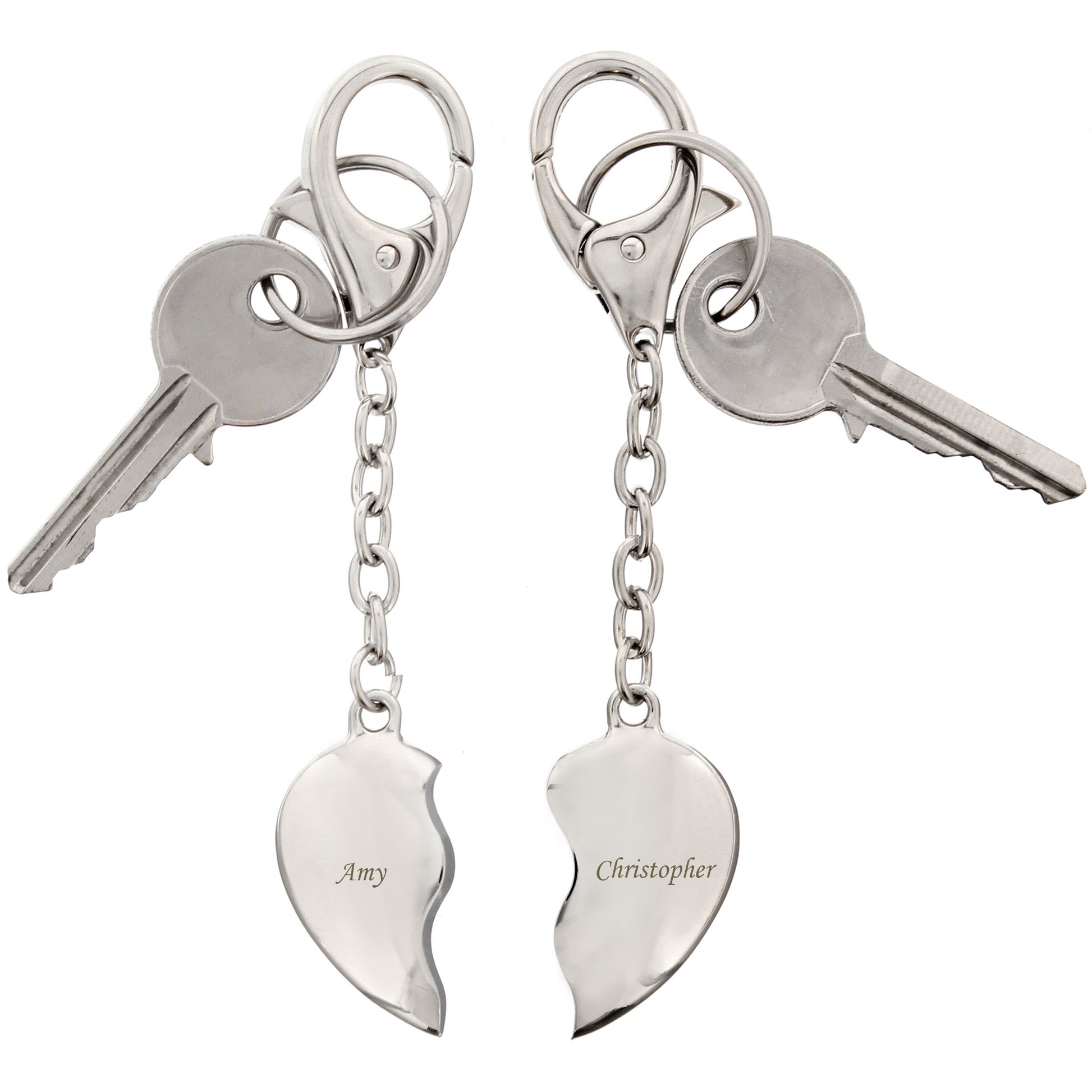 Personalised Two Hearts Keyring - MK&JD Gifts