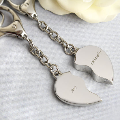 Personalised Two Hearts Keyring - MK&JD Gifts