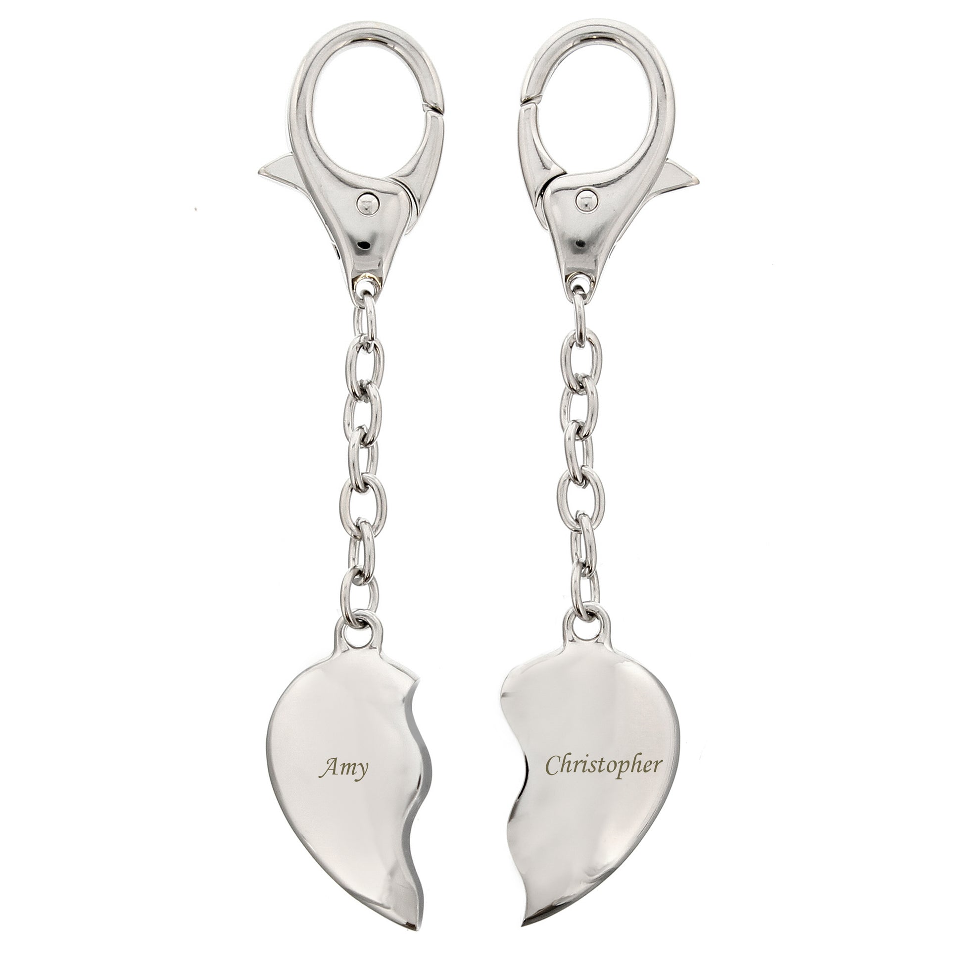 Personalised Two Hearts Keyring - MK&JD Gifts