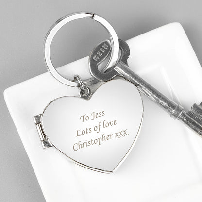 Personalised Heart Photoframe Keyring - MK&JD Gifts