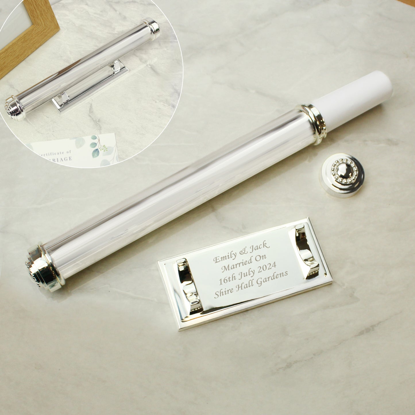 Personalised Plain Silver Plated Certificate Holder - MK&JD Gifts