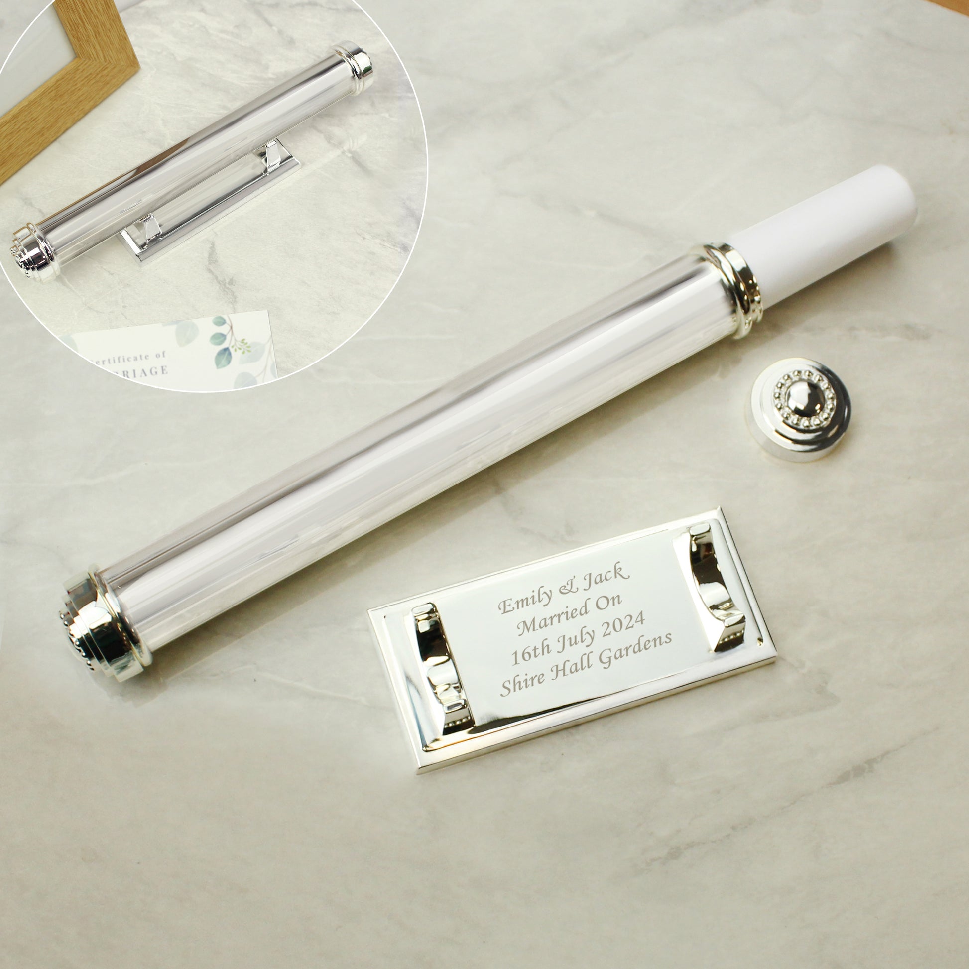 Personalised Plain Silver Plated Certificate Holder - MK&JD Gifts