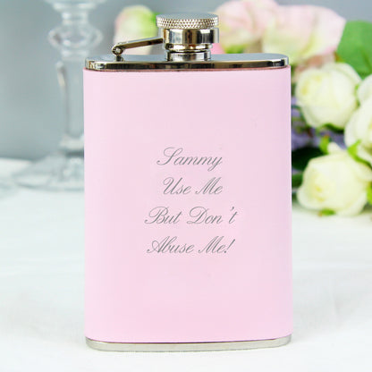 Personalised Pink Hip Flask - MK&JD Gifts