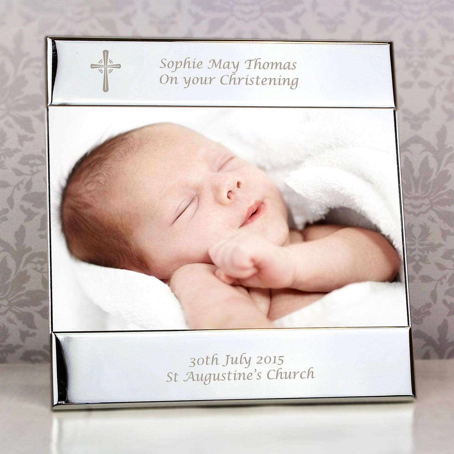 Personalised Silver Cross 6x4 Photo Frame - MK&JD Gifts