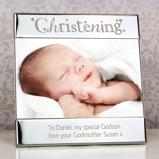 Personalised Silver Christening 6x4 Photo Frame - MK&JD Gifts