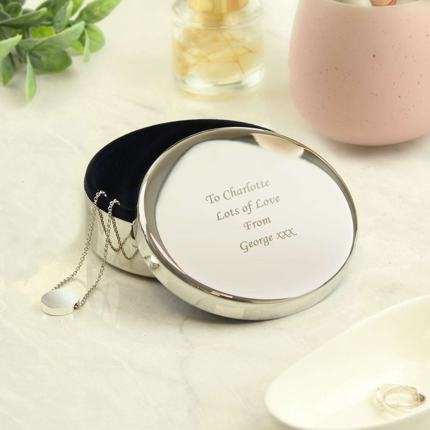 Personalised Round Trinket Box - MK&JD Gifts
