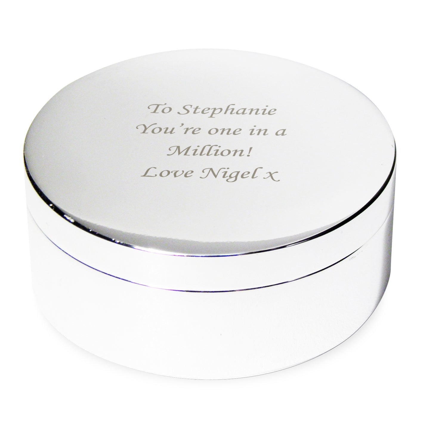 Personalised Round Trinket Box - MK&JD Gifts