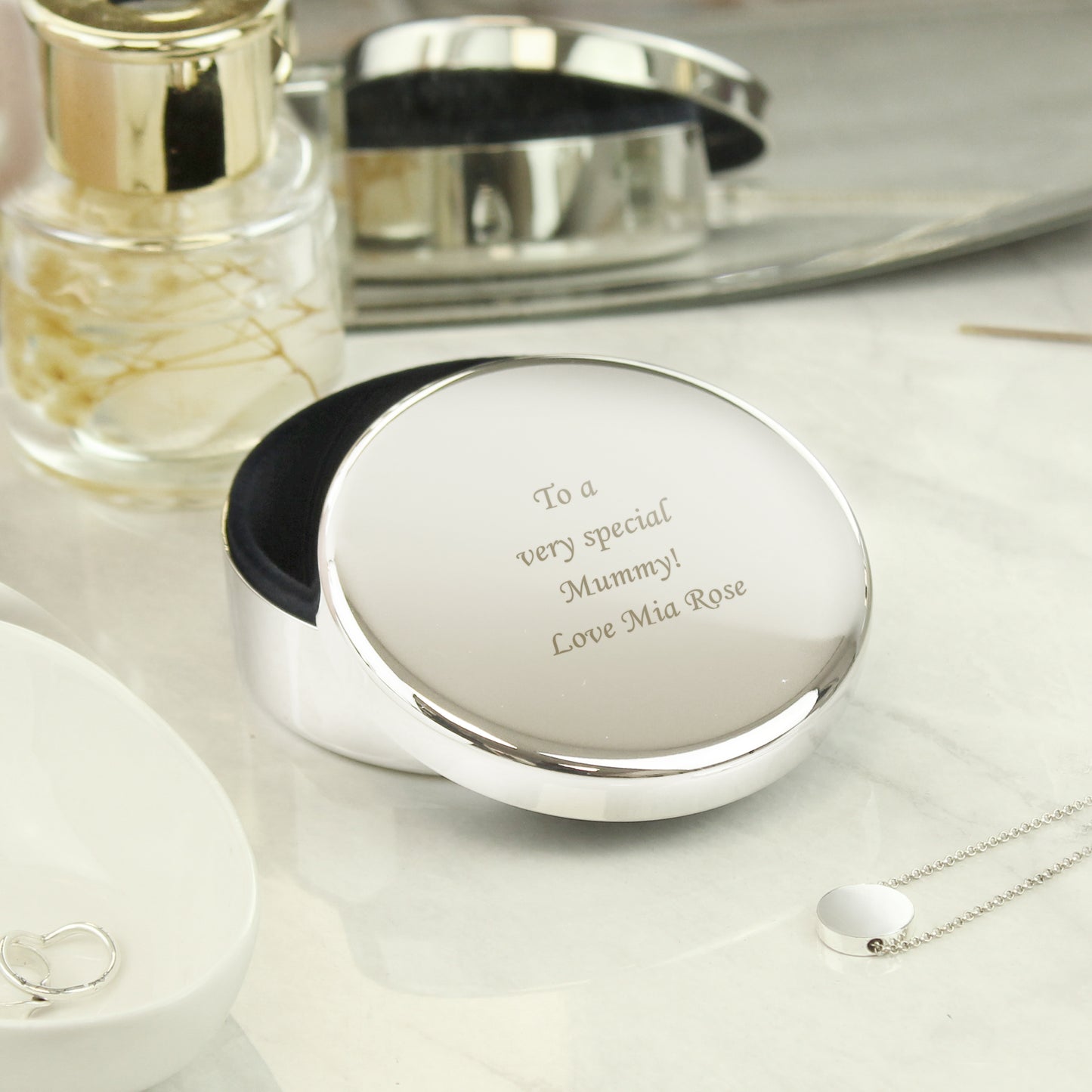 Personalised Round Trinket Box - MK&JD Gifts