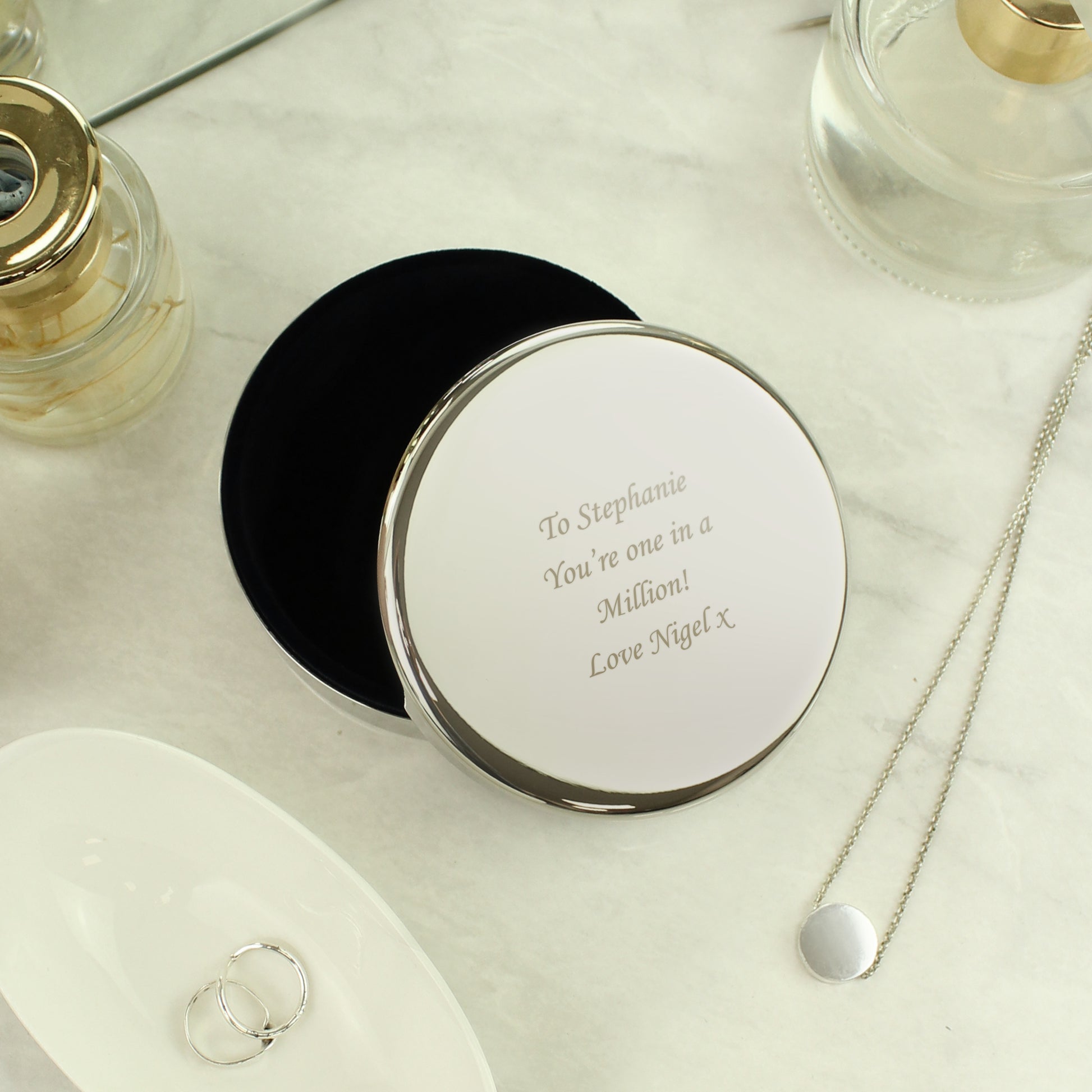 Personalised Round Trinket Box - MK&JD Gifts