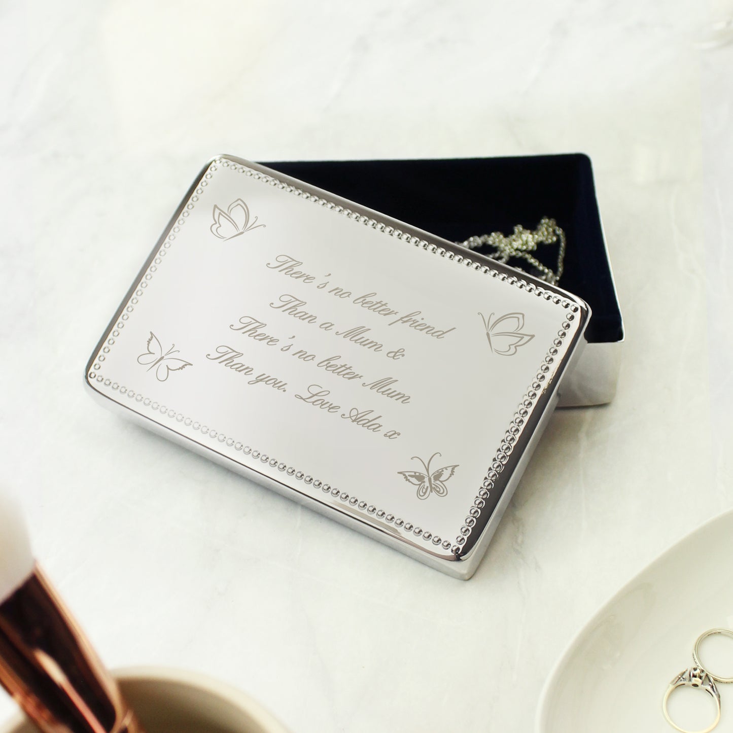 Personalised Butterfly Rectangular Jewellery Box - MK&JD Gifts