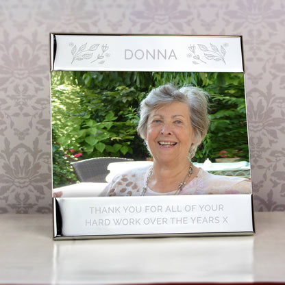 Personalised Silver Floral 6x4 Photo Frame - MK&JD Gifts