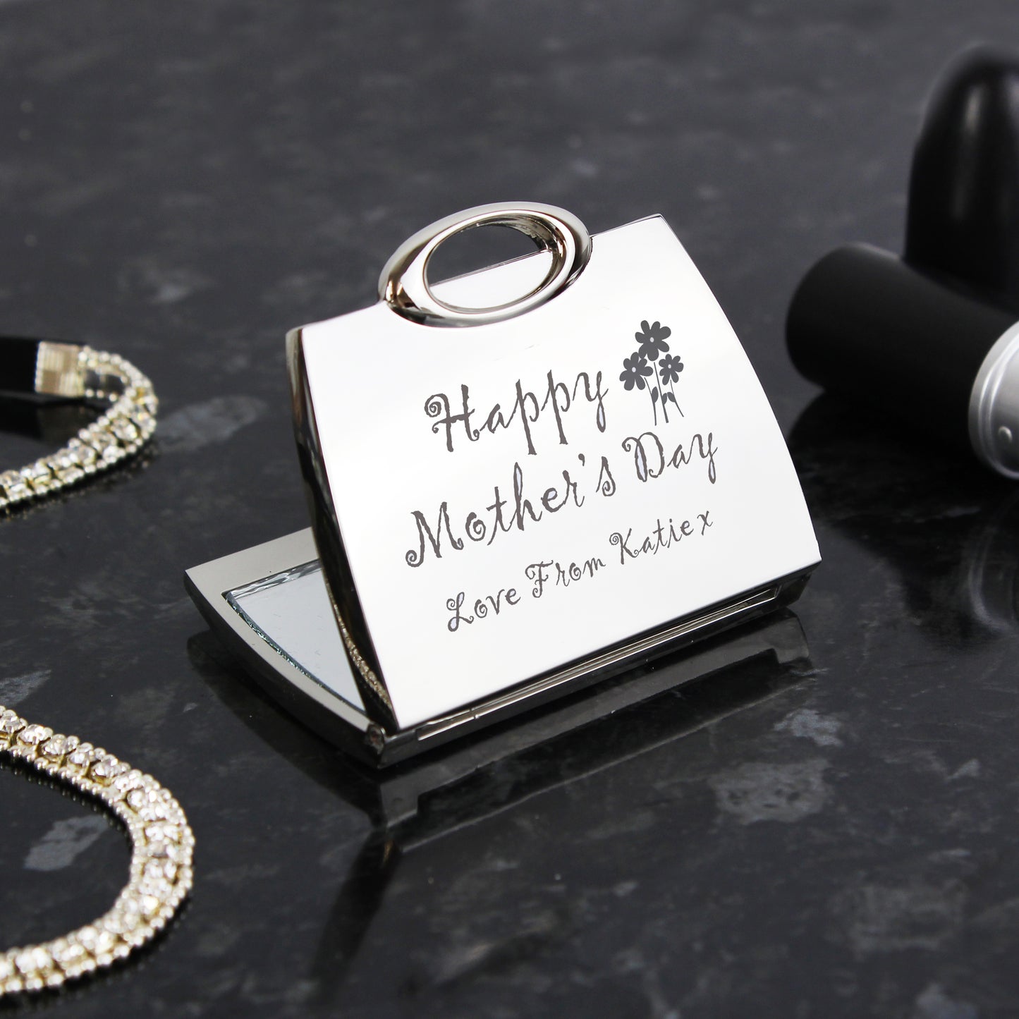 Personalised Happy Mothers Day Compact Mirror - MK&JD Gifts