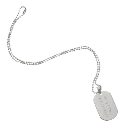 Personalised Stainless Steel Dog Tag Necklace - MK&JD Gifts