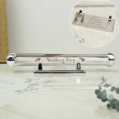 Personalised Wedding Day Silver Plated Certificate Holder - MK&JD Gifts