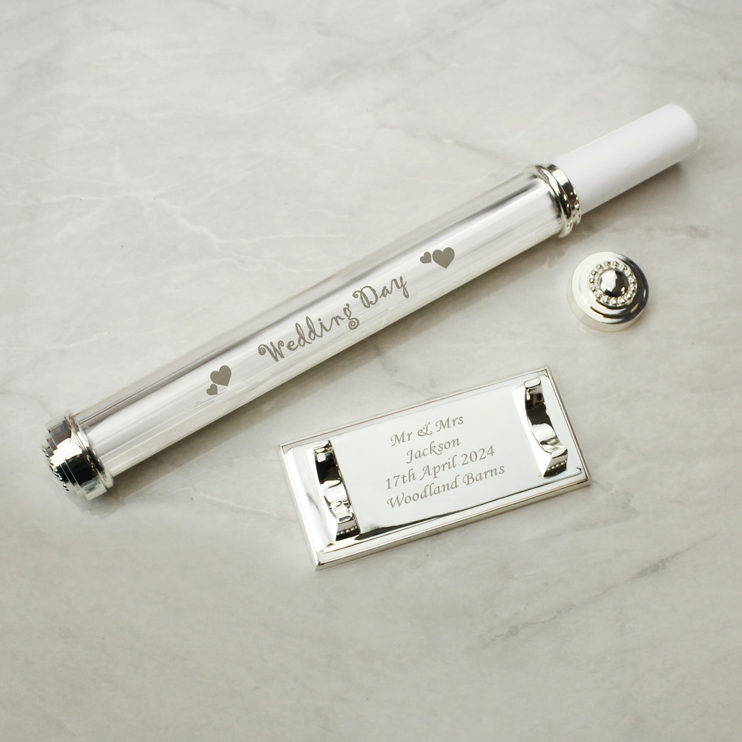 Personalised Wedding Day Silver Plated Certificate Holder - MK&JD Gifts