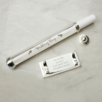 Personalised Wedding Day Silver Plated Certificate Holder - MK&JD Gifts