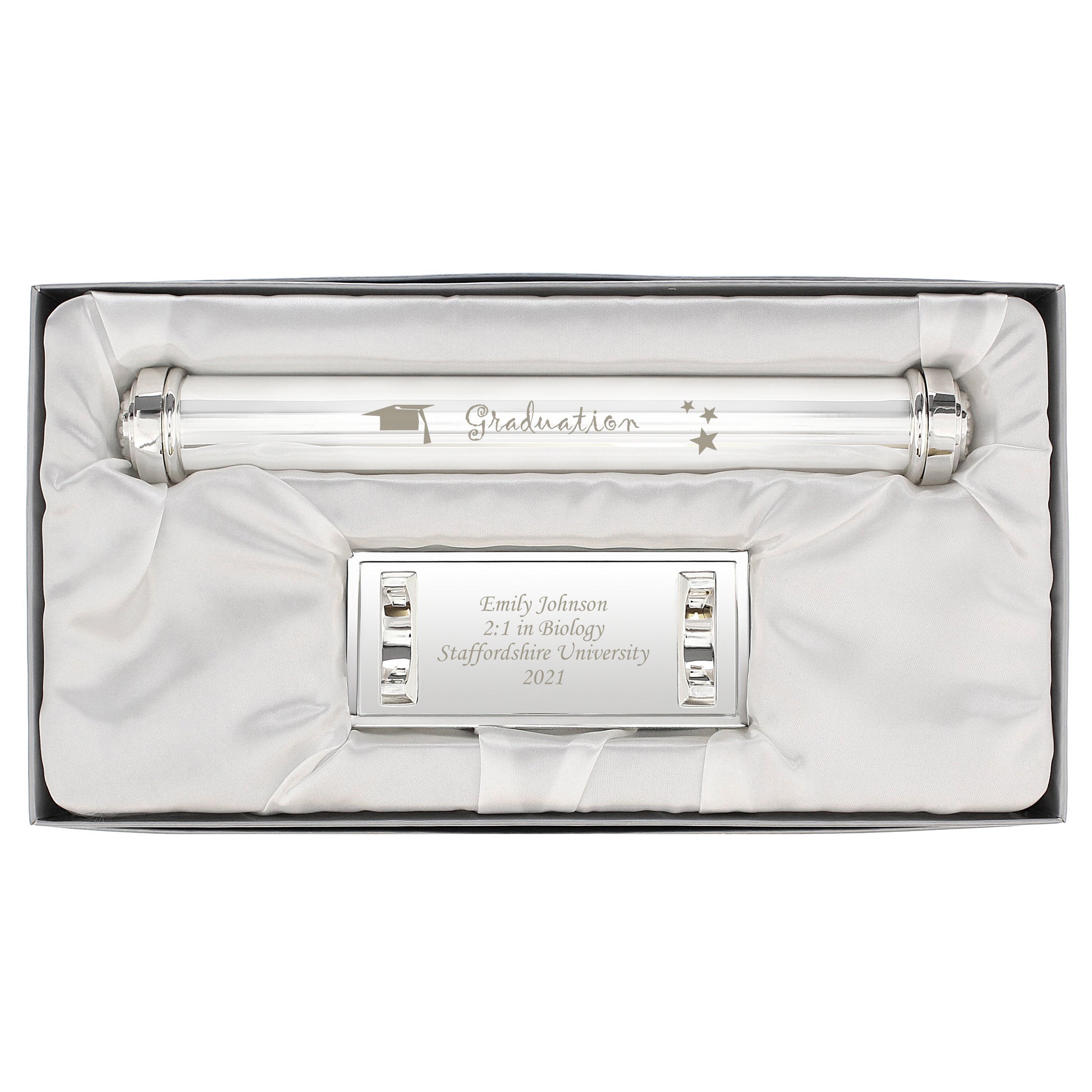 Personalised Graduation Silver Plated Certificate Holder - MK&JD Gifts