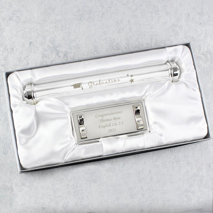 Personalised Graduation Silver Plated Certificate Holder - MK&JD Gifts