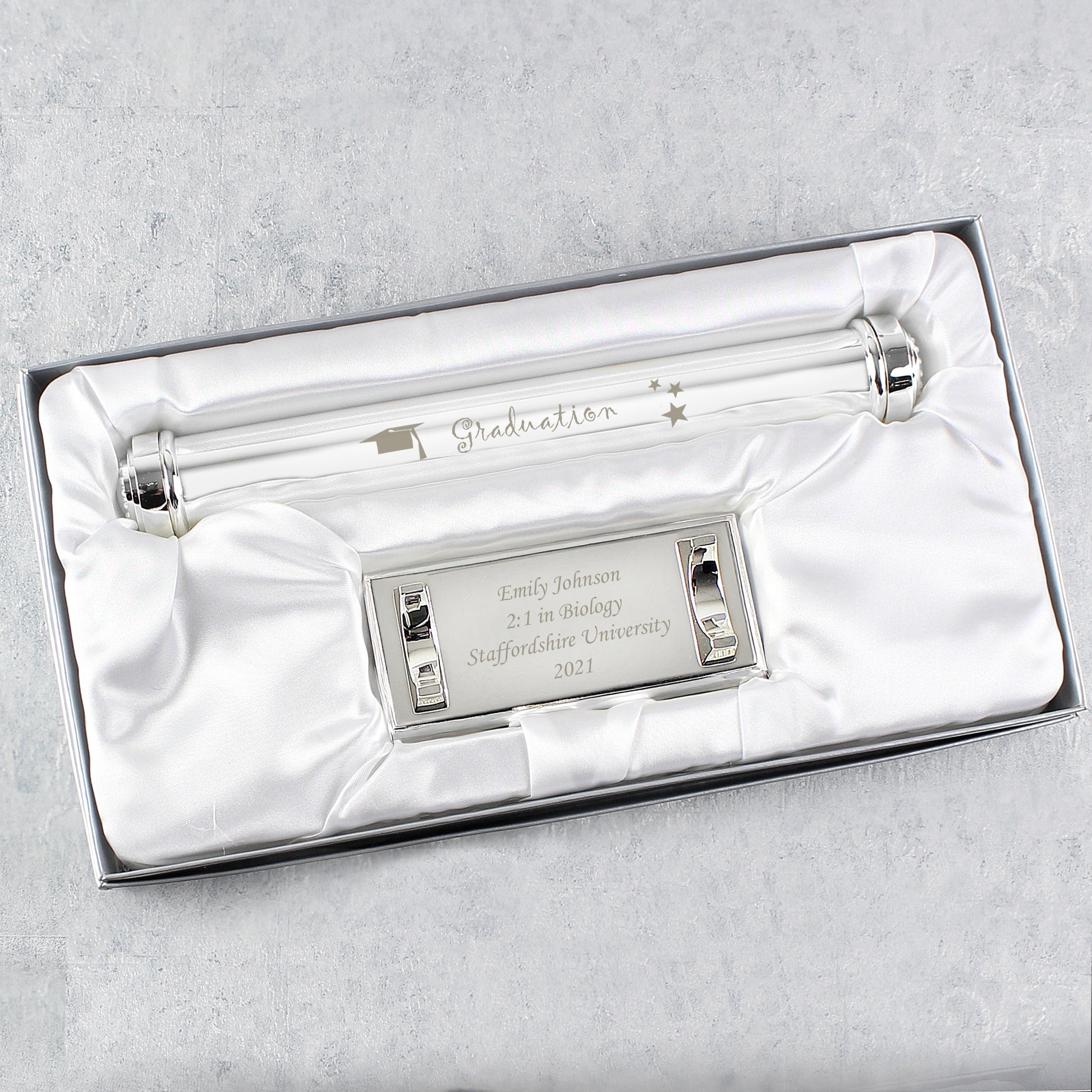 Personalised Graduation Silver Plated Certificate Holder - MK&JD Gifts