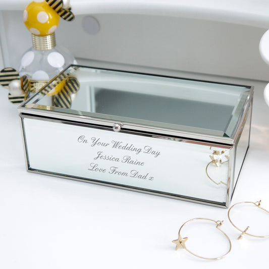 Personalised Any Message Mirrored Jewellery Box - MK&JD Gifts