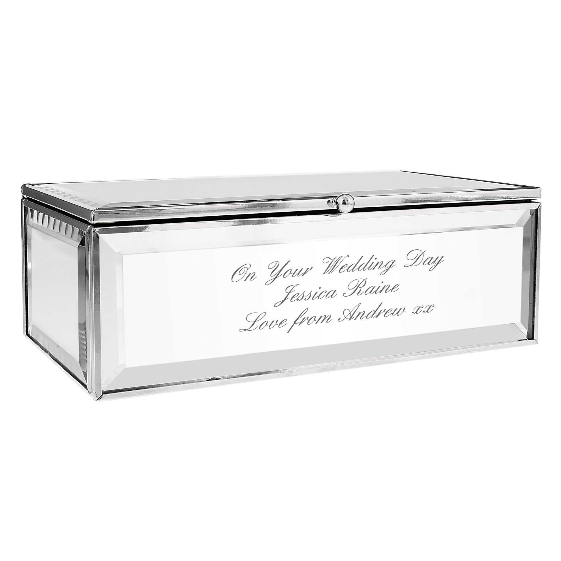 Personalised Any Message Mirrored Jewellery Box - MK&JD Gifts